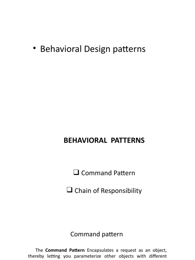 Behavioral Design Patterns Explained | PDF | Software Design | Class ...