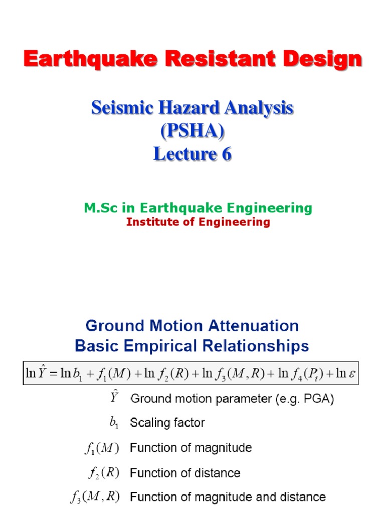 Seismic Hazard Analysis and Models | PDF | Poisson Distribution ...