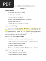 HR Planning Forecasting Module 1 and Half of Module 2