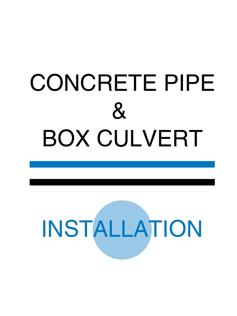 Concrete Pipe - Installation Guide | PDF