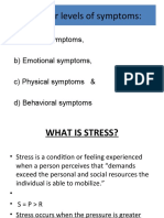 Four levels symptoms stress