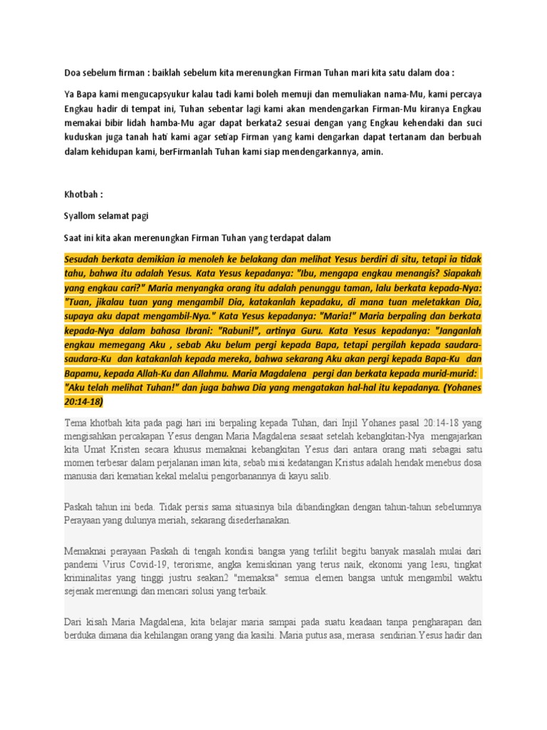 Doa Sebelum Firman Pdf