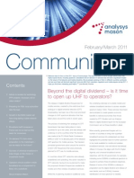 Communiqué: Beyond The Digital Dividend - Is It Time To Open Up UHF To Operators?
