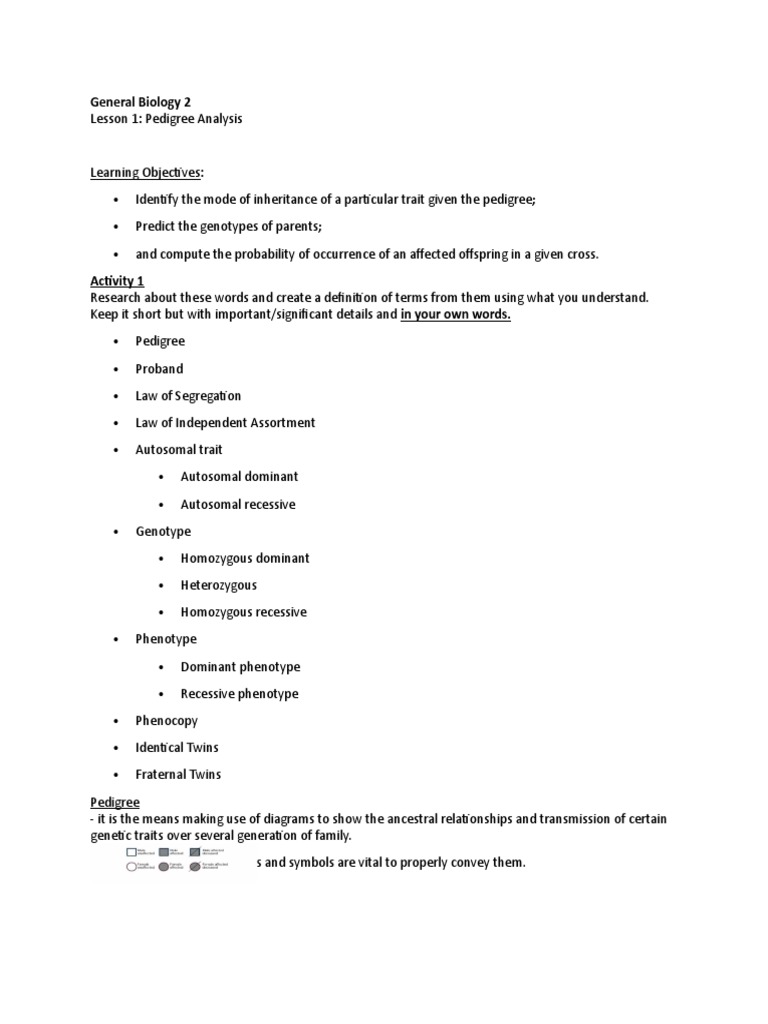 General Biology 2 PDF Dominance Zygosity