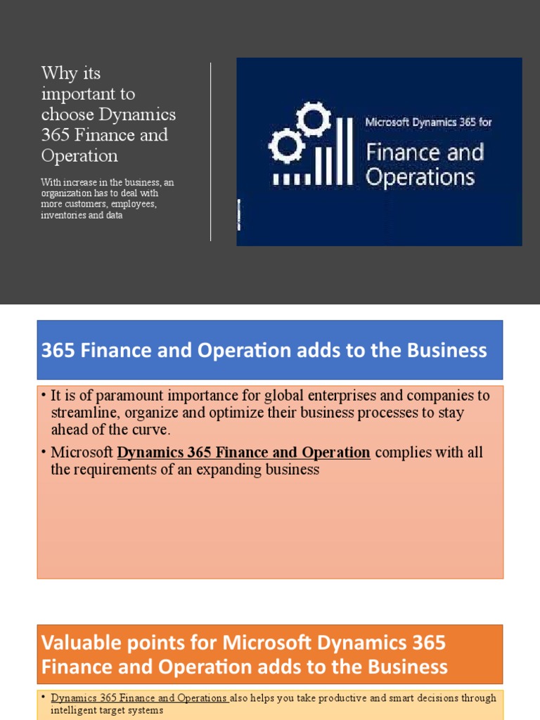 Why Its Important To Choose Dynamics 365 Finance | PDF | Business