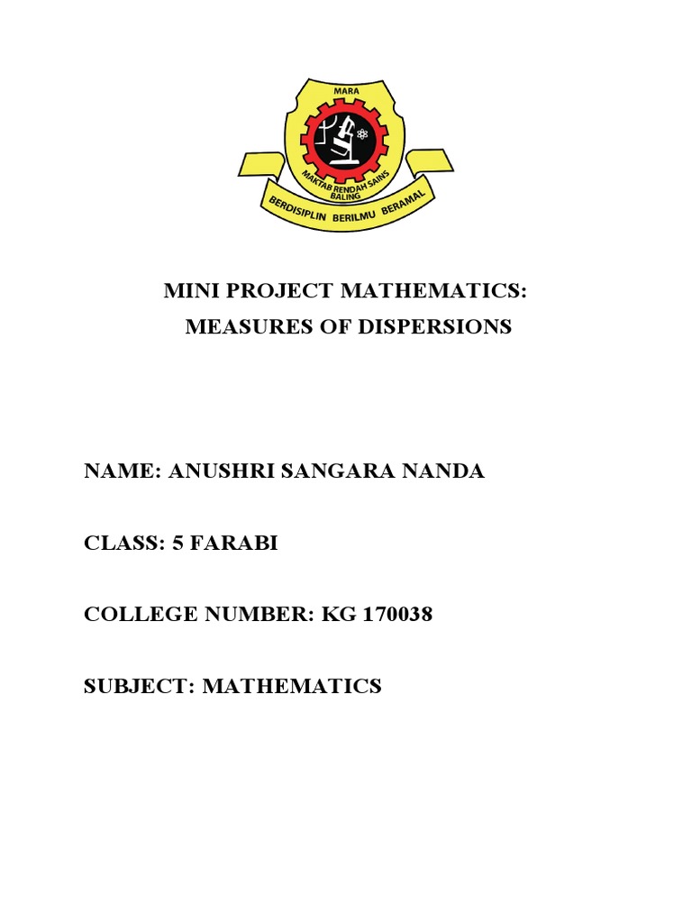 Mini Project Measures of Dispersion | PDF | Standard Deviation | Histogram