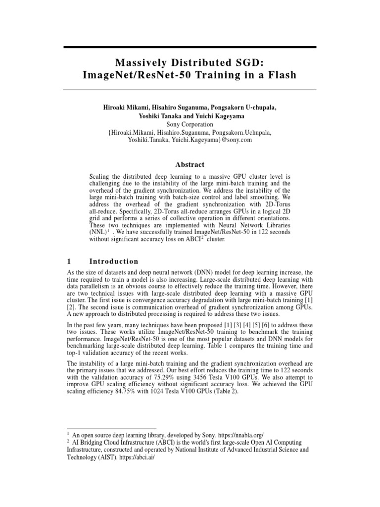 Fast Distributed Deep Learning | PDF | Graphics Processing Unit | Deep ...