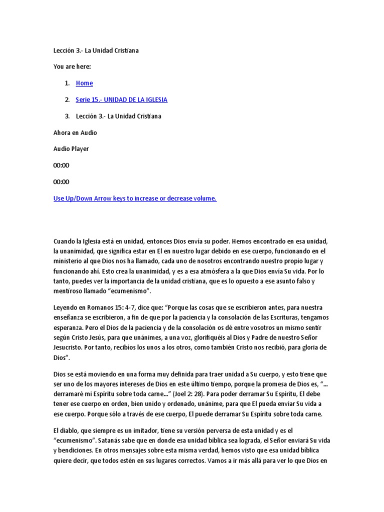 La Unidad Cristiana en la Iglesia | PDF | Cristo (título) | Dios