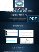Mechanics of Materials Lab (Me-205L) : Experiment # 6