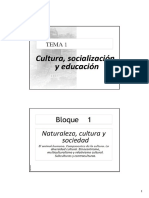 Tema 1. Cultura, Socializacion y Educación