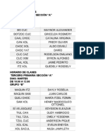 Horaio de Clases Tercero A 2021