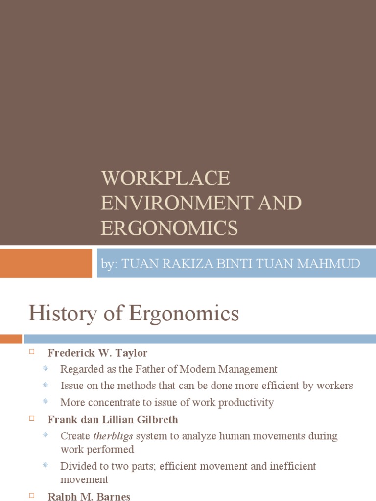 History and Principles of Ergonomics | PDF | Human Factors And ...