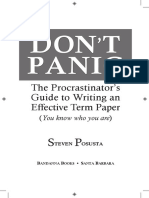 Dont Panic The Procrastinators Guide To