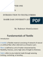 Chapter One Lecture 1 On Introduction To Textile Fibers Bahir Dar University (Eitex)