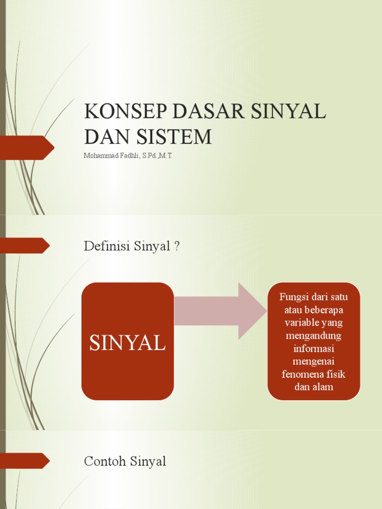 Dasar Sinyal dan Sistem dalam Telekomunikasi | PDF