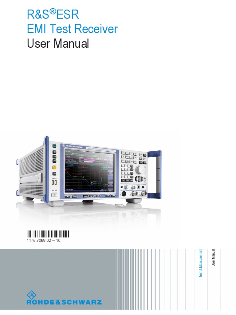 EMI Test Receiver ESR7 PDF Electrical Connector Rechargeable