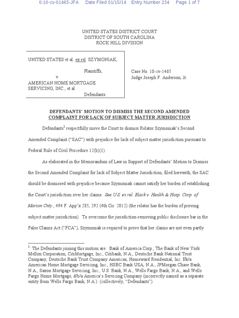 Motion To Dismiss For Lack Of Cause Of Action