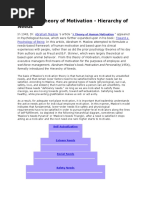 Maslow's Theory of Motivation - Hierarchy of Needs