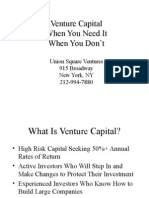 Venture Capital: When You Need It, When You Don't