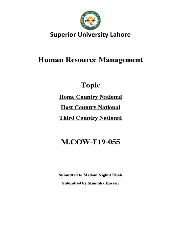 HRM Home Country National PDF Human Resources Human Resource