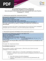 Guía para El Desarrollo Del Componente Práctico - Escenario 5 - Socialización Proyecto de Acción Pedagógica