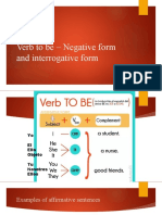 Verb To Be - Interrogative and Negative
