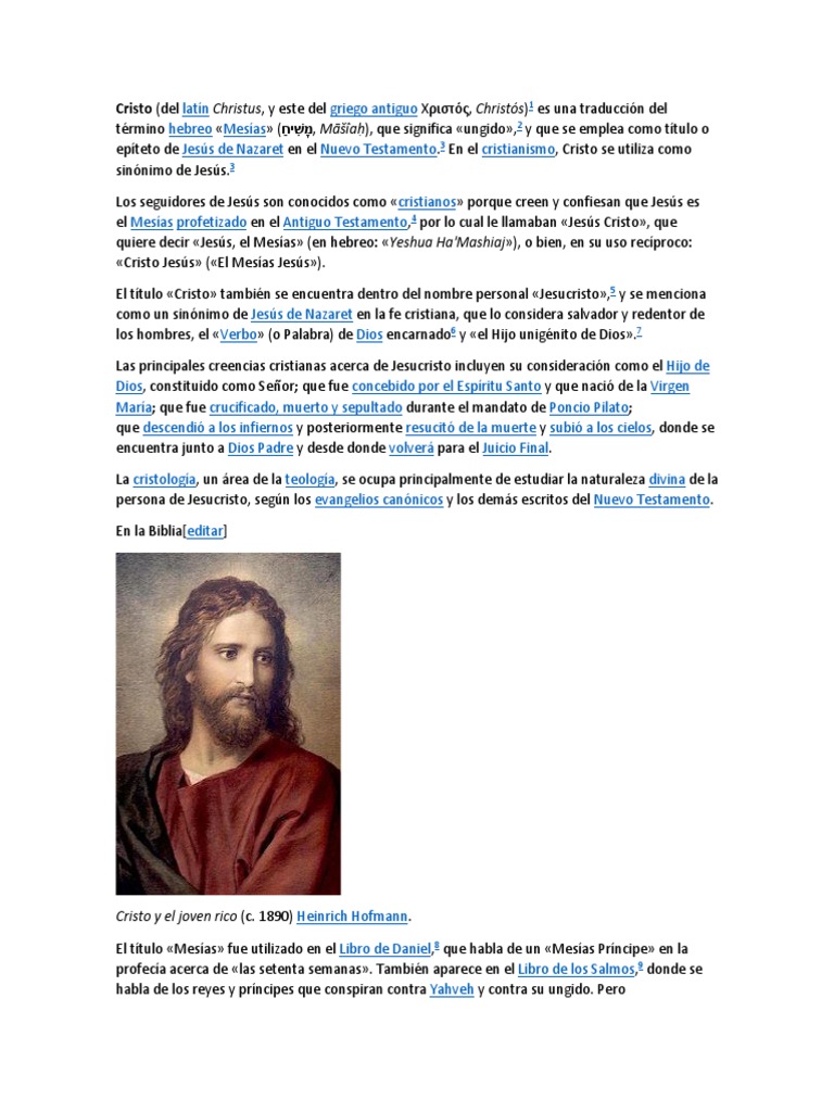 Significado de Cristo en el Cristianismo | PDF | Jesús | Cristo (título)