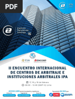BROCHURE II ENCUENTRO INTERNACIONAL DE CENTROS DE ARBITRAJE E INSTITUCIONES ARBITRALES IPA 2021