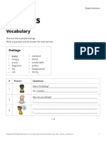 Feelings - Simple Sentences - ESL Library