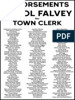 Endorsements For Town Clerk