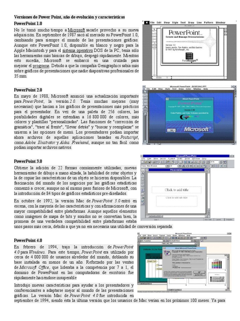 Versiones de Power Point | Descargar gratis PDF | Microsoft PowerPoint ...