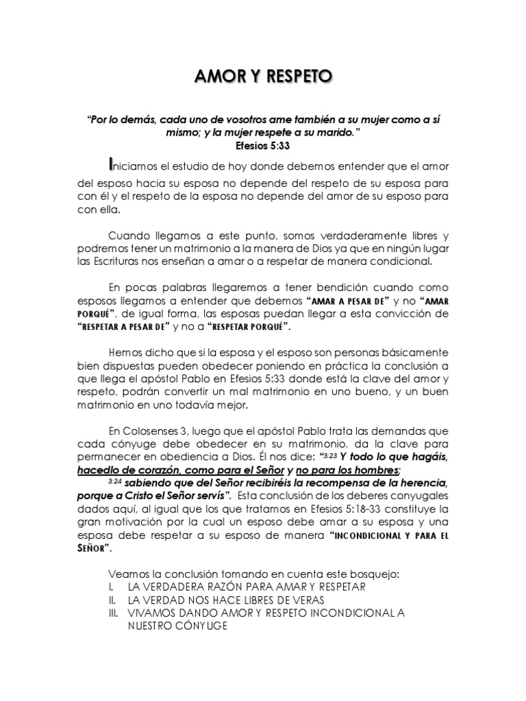 Amor y Respeto PDF | PDF | Cristo (título) | Amor