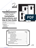 Installation Instructions and Use & Care Guide: Residential Electric Water Heater