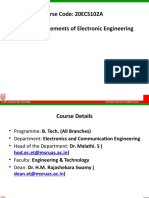 Course Code: 20ECS102A Course Title: Elements of Electronic Engineering