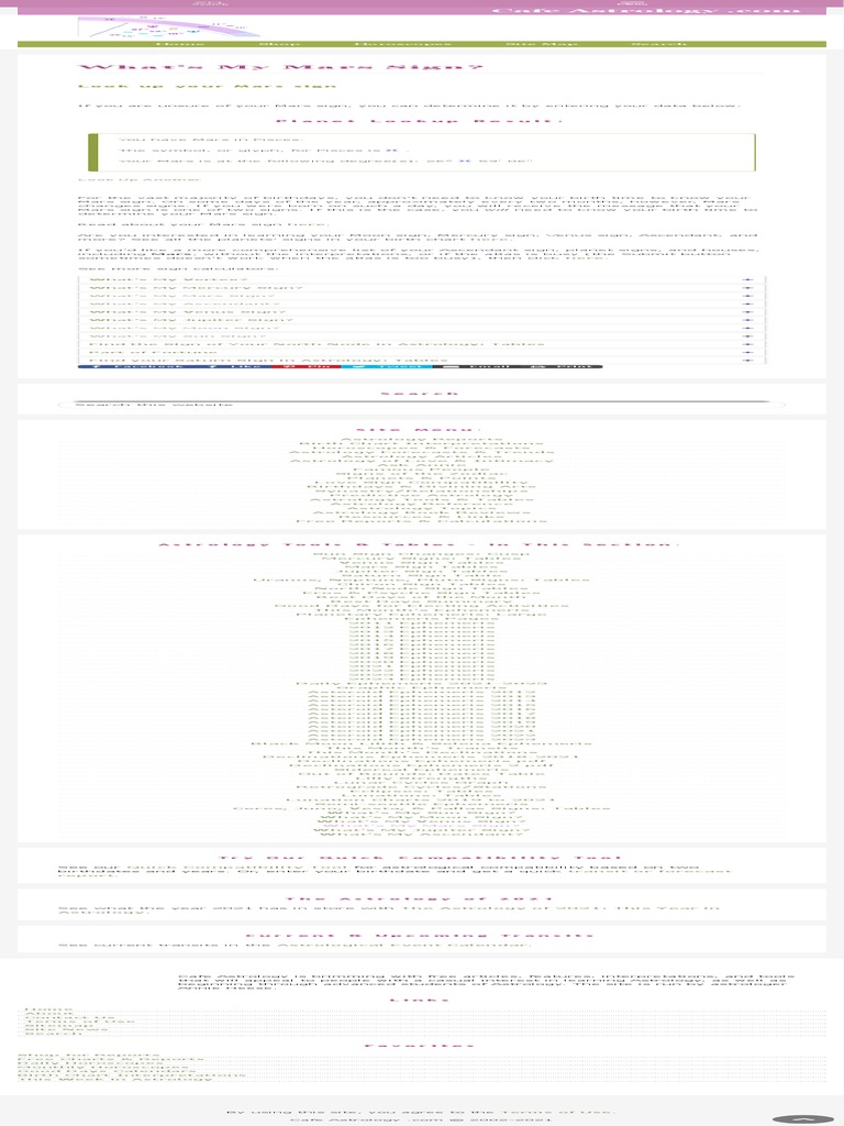 What's My Mars Sign PDF In Astrology Horoscope
