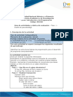 Guia de Actividades y Rúbrica de Evaluación - Fase 1 - Diseño de Pseudocódigo