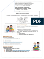 Rotina de Atividades e Orientações - 2 Semana