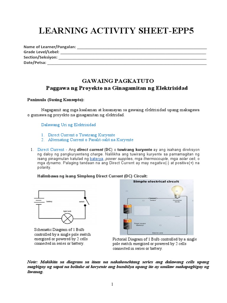 EPP 5 (Industrial Arts) ELECTRICAL PDF