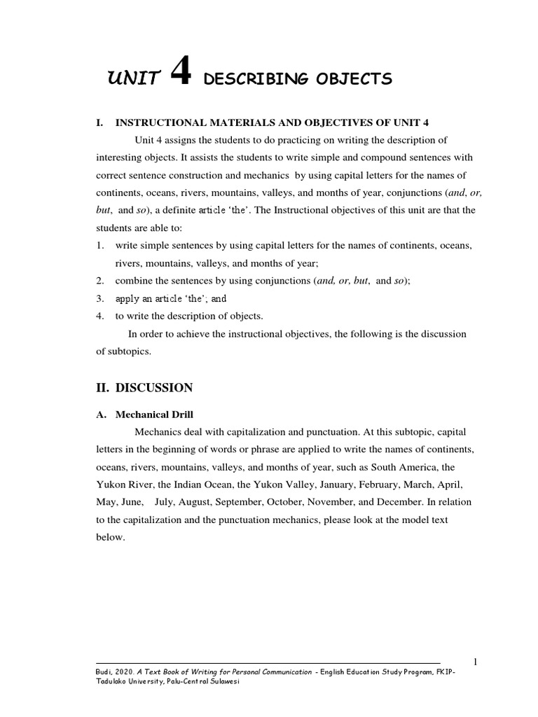 Writing Descriptions of Objects | PDF | Alaska | Phrase