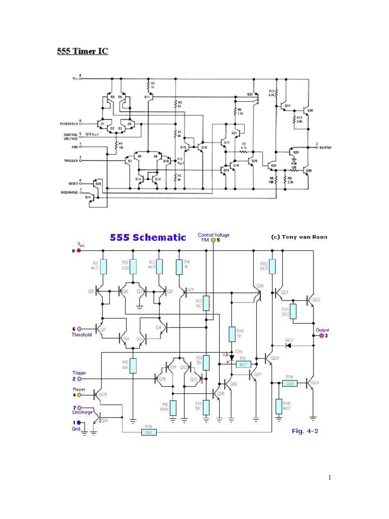 Definition of Pin Functions of 555 timer IC Transistor Electrical