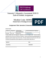 Module Code: MS802: Semester 2 Alternative Assessment 2020/21 End-of-Module Assignment