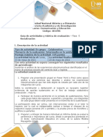 Guía de Actividades y Rúbrica de Evaluación - Fase 5 - Sustentación de Experiencias