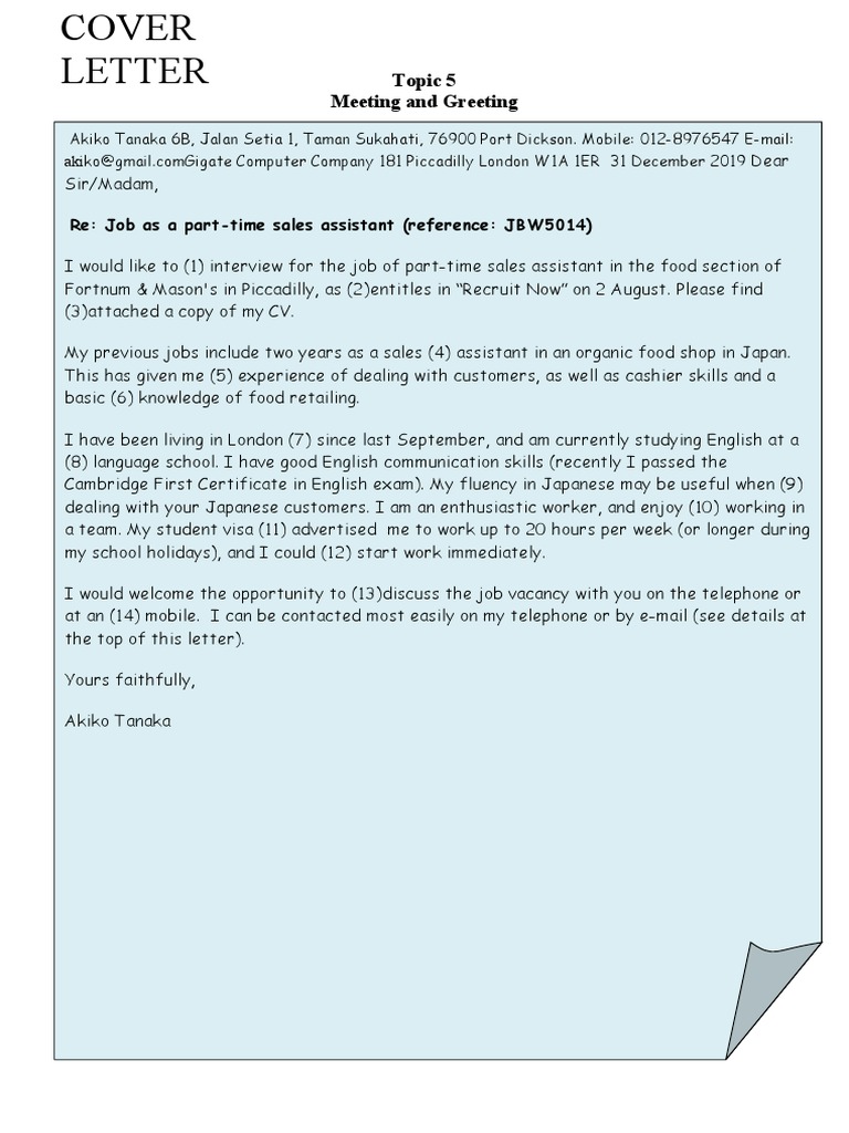 Topic 5 Meeting And Greeting Answer Pdf