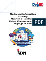 Media and Information Literacy Quarter 1 - Module 5: Codes, Conventions, and Language of Media