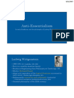 Anti-Essentialism in Buddhism and Later Wittgenstein