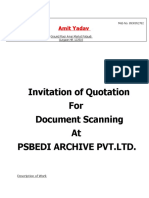 Invitation of Quotation For Document Scanning at Psbedi Archive PVT - LTD
