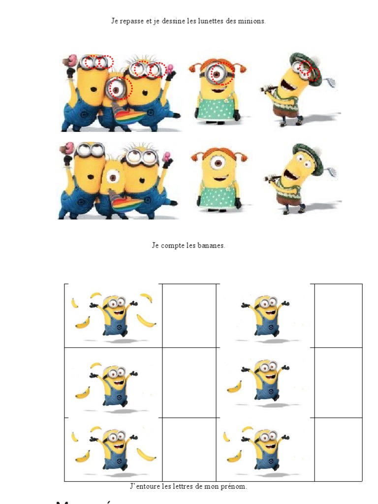 Page De Garde Cahier De Liaison Autisme Cahier Dactivitc3a9s Minions Petite Section | PDF