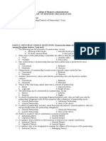 College of Business Administration Law On Business Organization Part I. Identification