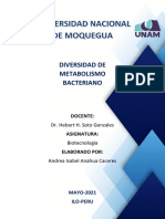 Diversidad de Metabolismo Bacteriano