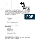 Carta de Presentación de Servicio de Discoteca.